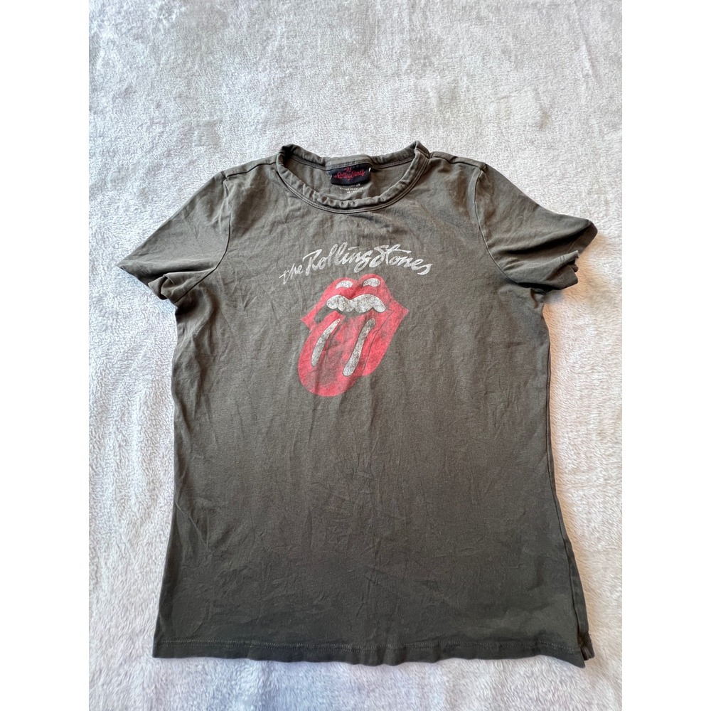 Cotton On Graphic Tee Womens Medium Gray Rolling Stones Fitted Longline Shirt